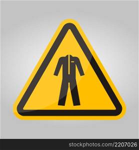 Caution Wear protective clothing sign on white background