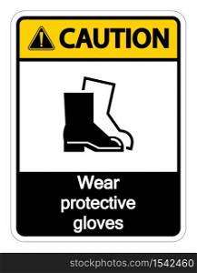 Caution Wear protective footwear sign on transparent background,vector illustration