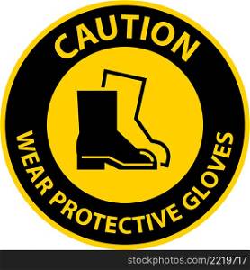 Caution Wear Protective Footwear Sign On White Background
