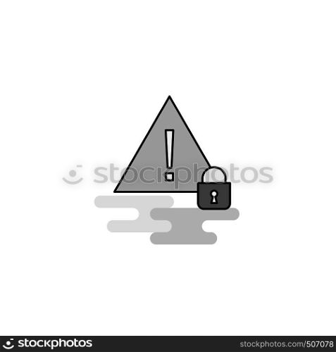 Caution Web Icon. Flat Line Filled Gray Icon Vector