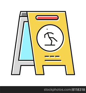 caution wet floor color icon vector. caution wet floor sign. isolated symbol illustration. caution wet floor color icon vector illustration
