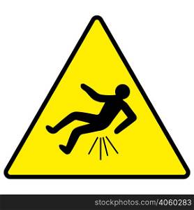 caution you can fall Butthurt, yellow sign with falling man, trauma, vector illustration for print or website design. caution you can fall Butthurt