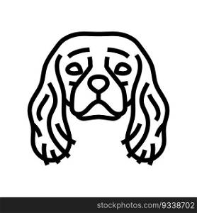 cavalier king charles spaniel dog puppy pet line icon vector. cavalier king charles spaniel dog puppy pet sign. isolated contour symbol black illustration. cavalier king charles spaniel dog puppy pet line icon vector illustration