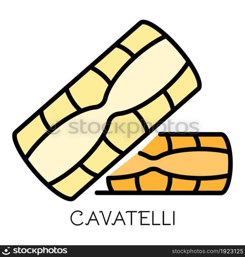 Cavatelli pasta icon. Outline cavatelli pasta vector icon color flat isolated on white. Cavatelli pasta icon color outline vector