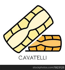 Cavatelli pasta icon. Outline cavatelli pasta vector icon color flat isolated on white. Cavatelli pasta icon color outline vector