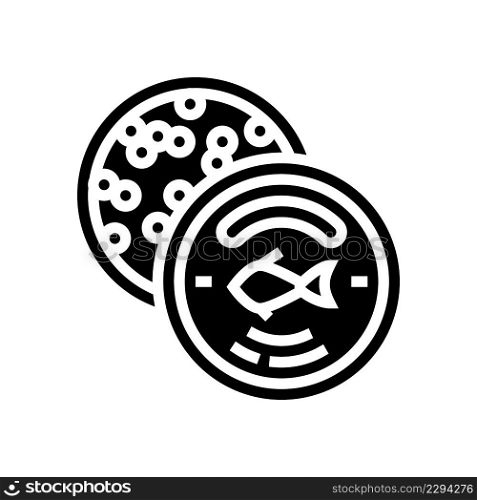 caviar seafood glyph icon vector. caviar seafood sign. isolated contour symbol black illustration. caviar seafood glyph icon vector illustration