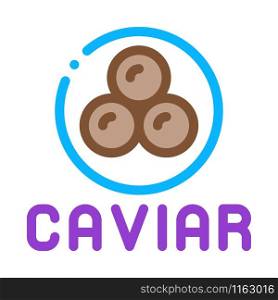 Caviar Seafood Icon Vector. Outline Caviar Seafood Sign. Isolated Contour Symbol Illustration. Caviar Seafood Icon Vector Outline Illustration