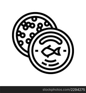 caviar seafood line icon vector. caviar seafood sign. isolated contour symbol black illustration. caviar seafood line icon vector illustration