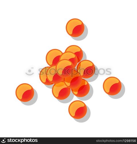Caviar vector seafood concept. Vector illustration of luxury sea food on white isolated background.