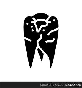 cavity tooth glyph icon vector. cavity tooth sign. isolated symbol illustration. cavity tooth glyph icon vector illustration