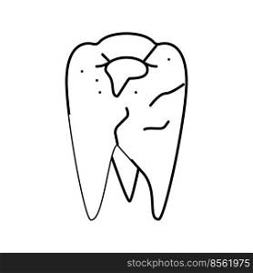 cavity tooth line icon vector. cavity tooth sign. isolated contour symbol black illustration. cavity tooth line icon vector illustration