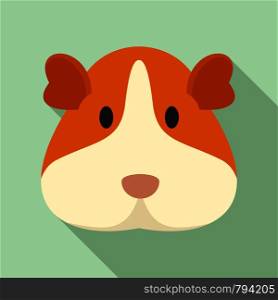 Cavy face icon. Flat illustration of cavy face vector icon for web design. Cavy face icon, flat style