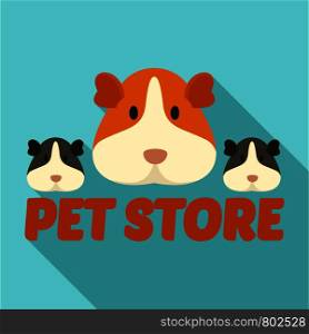 Cavy pet store logo. Flat illustration of cavy pet store vector logo for web design. Cavy pet store logo, flat style