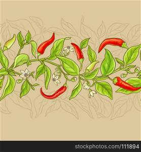 cayenne pepper pattern. cayenne pepper branches pattern on color background