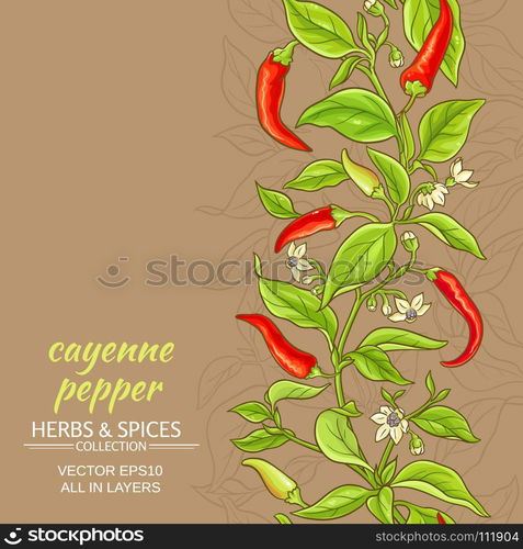 cayenne pepper vector background. cayenne pepper vector pattern on color background