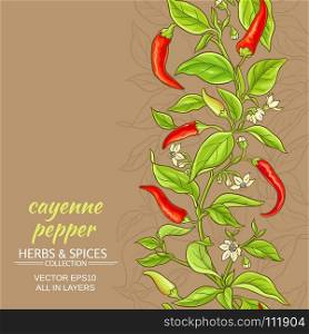 cayenne pepper vector background. cayenne pepper vector pattern on color background