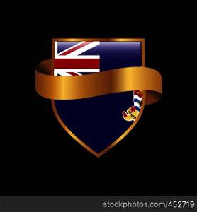 Cayman Islands flag Golden badge design vector