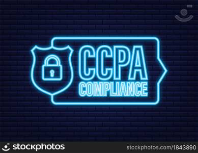 Ccpa, great design for any purposes. Security vector neonicon. Website information. Internet security. Data protection. Ccpa, great design for any purposes. Security vector neonicon. Website information. Internet security. Data protection.