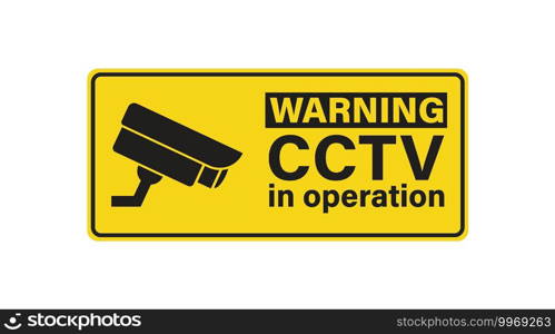 CCTV, attention sign video surveillance. Camera security icon. Vector isolated illustration