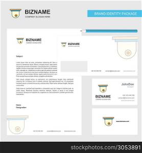 Cctv Business Letterhead, Envelope and visiting Card Design vector template