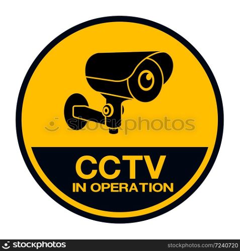 CCTV Camera. Black Video surveillance sign.vector isolated