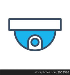 cctv camera icon vector filled color style