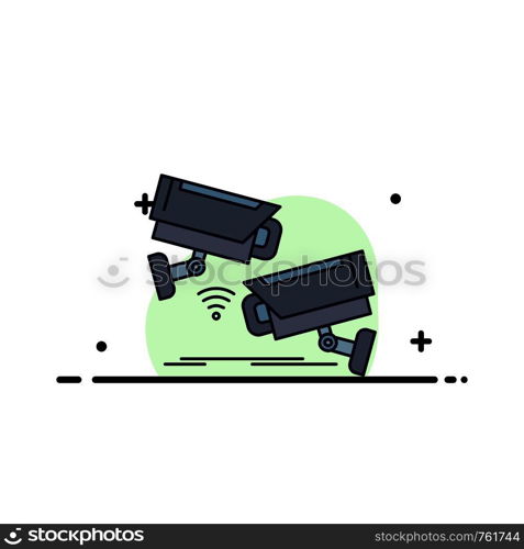 CCTV, Camera, Security, Surveillance, Technology Flat Color Icon Vector