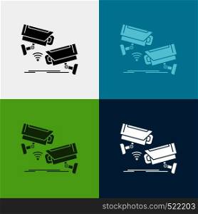 CCTV, Camera, Security, Surveillance, Technology Icon Over Various Background. glyph style design, designed for web and app. Eps 10 vector illustration. Vector EPS10 Abstract Template background