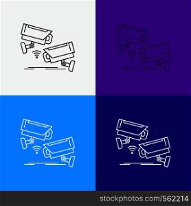 CCTV, Camera, Security, Surveillance, Technology Icon Over Various Background. Line style design, designed for web and app. Eps 10 vector illustration. Vector EPS10 Abstract Template background
