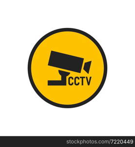 CCTV icon set. Security camera illustration symbol. Safety video sign, warning concept in vector flat style.