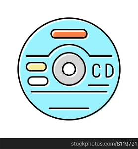 cd compact disc color icon vector. cd compact disc sign. isolated symbol illustration. cd compact disc color icon vector illustration
