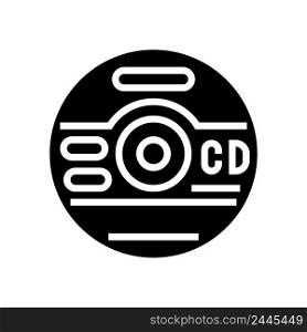 cd compact disc glyph icon vector. cd compact disc sign. isolated contour symbol black illustration. cd compact disc glyph icon vector illustration