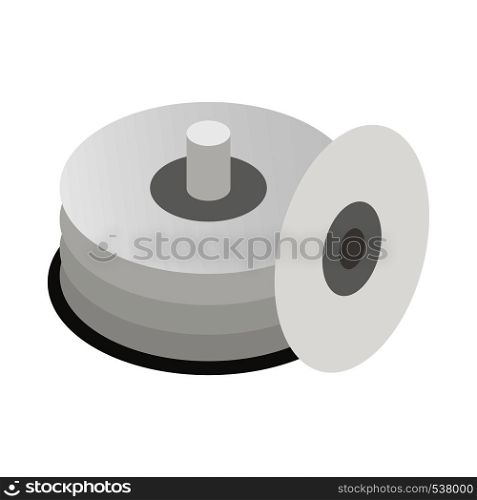 CD container icon in cartoon style isolated on white background. CD container icon, cartoon style