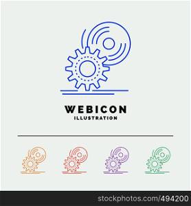 cd, disc, install, software, dvd 5 Color Line Web Icon Template isolated on white. Vector illustration. Vector EPS10 Abstract Template background