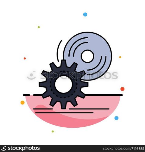 cd, disc, install, software, dvd Flat Color Icon Vector