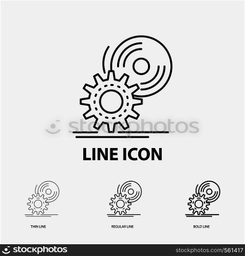 cd, disc, install, software, dvd Icon in Thin, Regular and Bold Line Style. Vector illustration. Vector EPS10 Abstract Template background