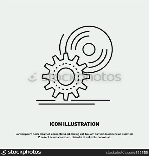 cd, disc, install, software, dvd Icon. Line vector gray symbol for UI and UX, website or mobile application. Vector EPS10 Abstract Template background