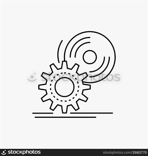 cd, disc, install, software, dvd Line Icon. Vector isolated illustration
