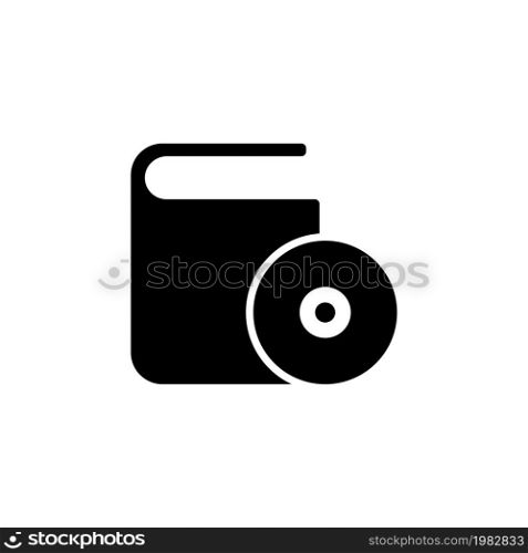 CD DVD Box. Flat Vector Icon. Simple black symbol on white background. CD DVD Box Flat Vector Icon
