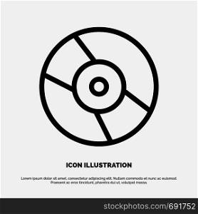 Cd, Dvd, Disk, Device Line Icon Vector