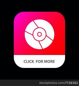 Cd, Dvd, Disk, Device Mobile App Button. Android and IOS Glyph Version