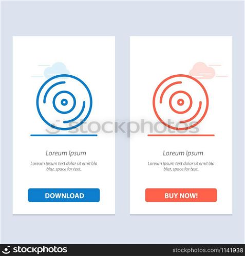 Cd, Dvd, Studio Blue and Red Download and Buy Now web Widget Card Template