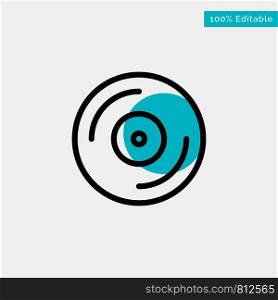 Cd, Dvd, Studio turquoise highlight circle point Vector icon