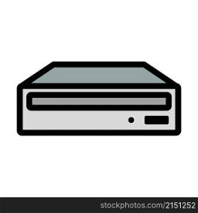 CD-ROM Icon. Editable Bold Outline With Color Fill Design. Vector Illustration.