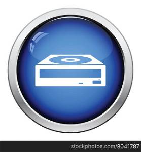 CD-ROM icon. Glossy button design. Vector illustration.