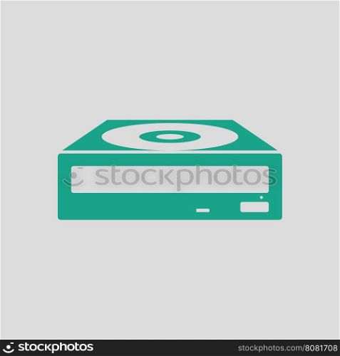 CD-ROM icon. Gray background with green. Vector illustration.