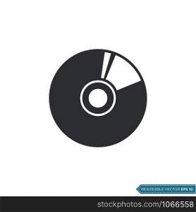 CD, Vinyl Icon Vector Template Illustration Design