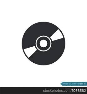 CD, Vinyl Icon Vector Template Illustration Design