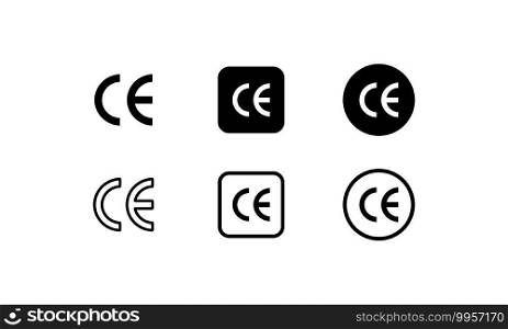 CE mark icon set. CE symbol. European Conformity certification mark. Vector on isolated white background. EPS 10.. CE mark icon set. CE symbol. European Conformity certification mark. Vector on isolated white background. EPS 10