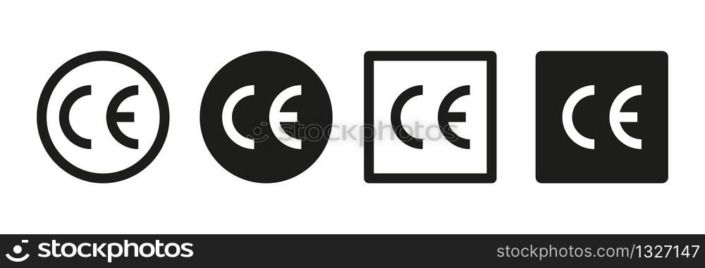 CE vector signs or symbols isolated on white background. Vector icon quality guarantee. Certificate vector icon. EPS 10